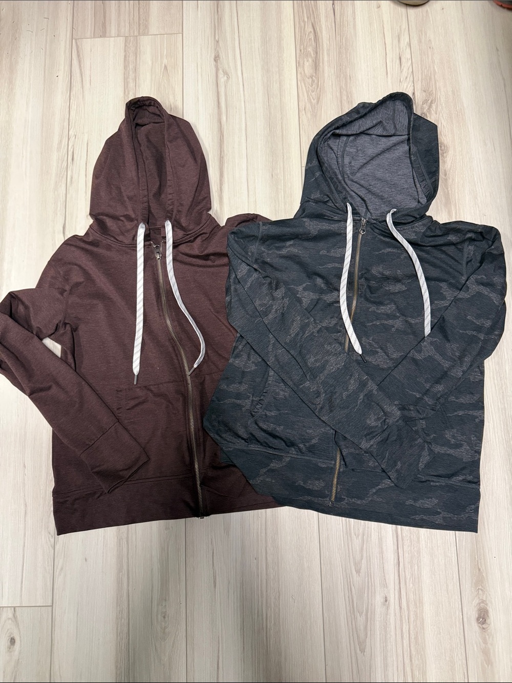 Bundle of Kirkland Signature Women's Hooded Zip Sweatshirts - Brown & Gray Camo